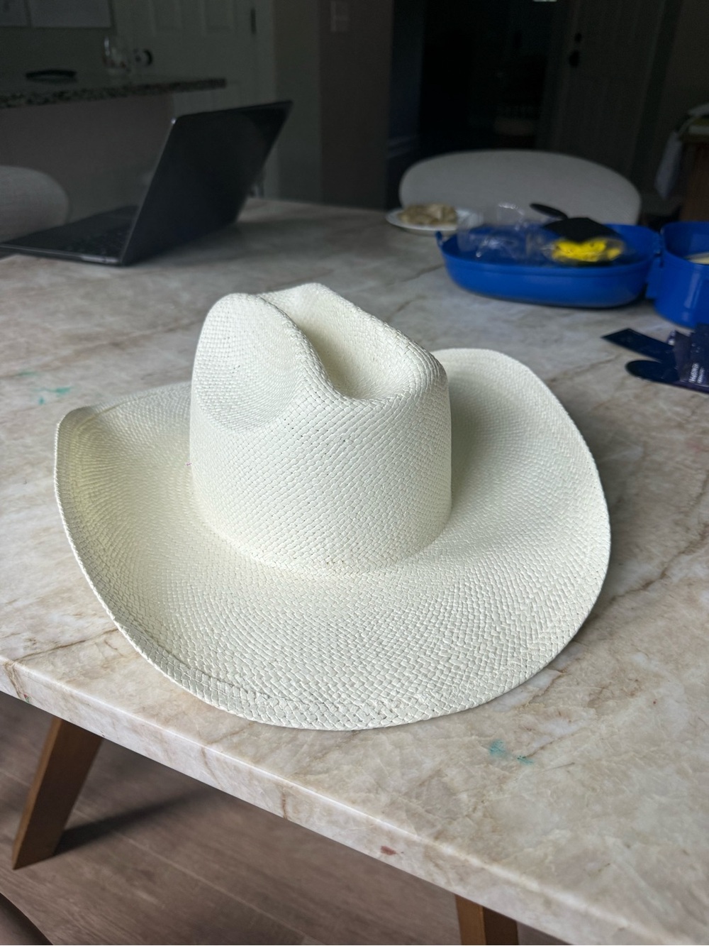 Gigi pip Classic Straw Cowboy Hat - White